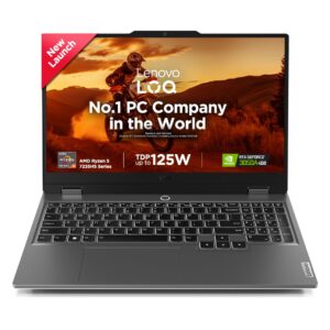 lenovo loq, amd ryzen 5 7235hs, rtx 3050a 4gb, 12gb ram, 512gb ssd, [fhd], 15.6"/39.6cm, 144hz, windows 11, office home 2024, grey, 2.4kg, 83jc00hnin, 3 mon. game pass, gaming laptop